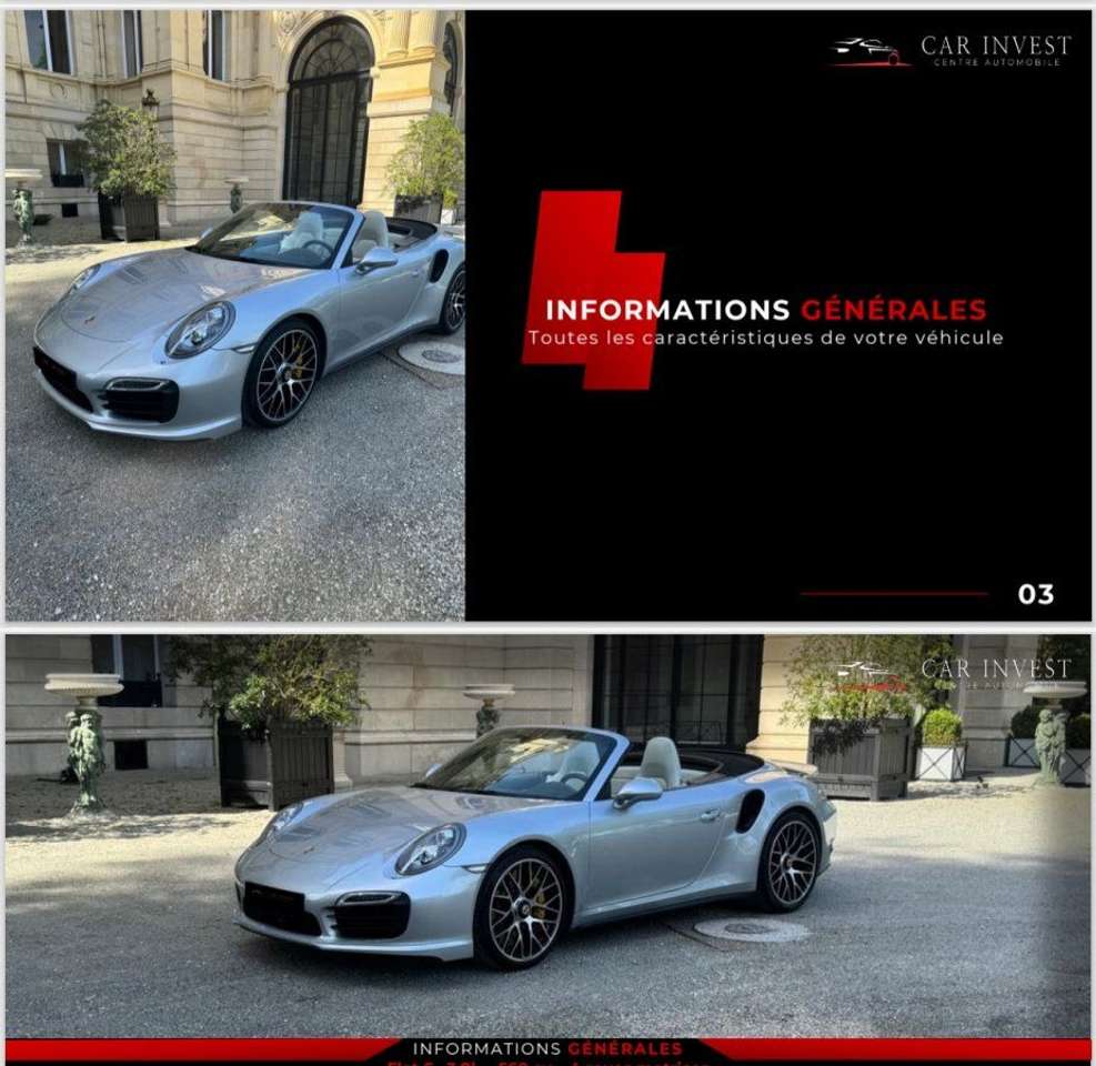 Porsche 911 type 991 turbo s cabriolet pdk entretien origine f